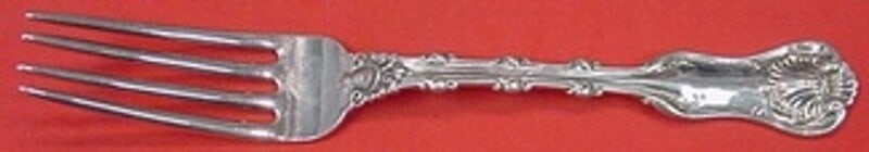 Whiting Imperial Queen Sterling Silver Dinner Fork 7 5/8 Inch Flatware: Whiting Imperial Queen Sterling Silver Dinner Fork 7 5/8 Inch Flatware This exquisite dinner fork is part of the Imperial Queen pattern by Whiting, crafted from high-quality sterling silver. Measuring