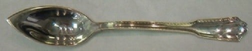 Gorham Roanoke Sterling Silver Grapefruit Spoon 5 3/4": Gorham Roanoke Sterling Silver Grapefruit Spoon 5 3/4" Sterling silver grapefruit spoon in the Roanoke pattern by Gorham. The spoon measures 5 3/4 inches and is not monogrammed. It is described as pre