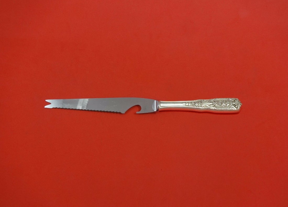 Westmorland Milburn Rose Sterling Silver Custom Bar Knife 9 1/8": Westmorland Milburn Rose Sterling Silver Custom Bar Knife 9 1/8" Introducing the exquisite Milburn Rose Bar Knife by Westmorland, a stunning piece crafted from sterling silver. This custom-made knife 