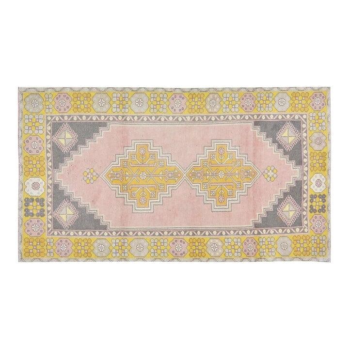 Handmade Anatolian Wool Area Rug 3'9 x 7' Traditional Turkish Design: Handmade Anatolian Wool Area Rug 3'9 x 7' Traditional Turkish Design This vintage Turkish Anatolian rug is hand-knotted from wool using traditional techniques, blending classic artistry with modern de