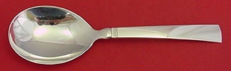 Georg Jensen Blok Acadia Sterling Silver Berry Spoon 8 3/4": Georg Jensen Blok Acadia Sterling Silver Berry Spoon 8 3/4" Presenting the Blok - Acadia Berry Spoon by Georg Jensen, a stunning example of sterling silver craftsmanship from the early 20th century. T