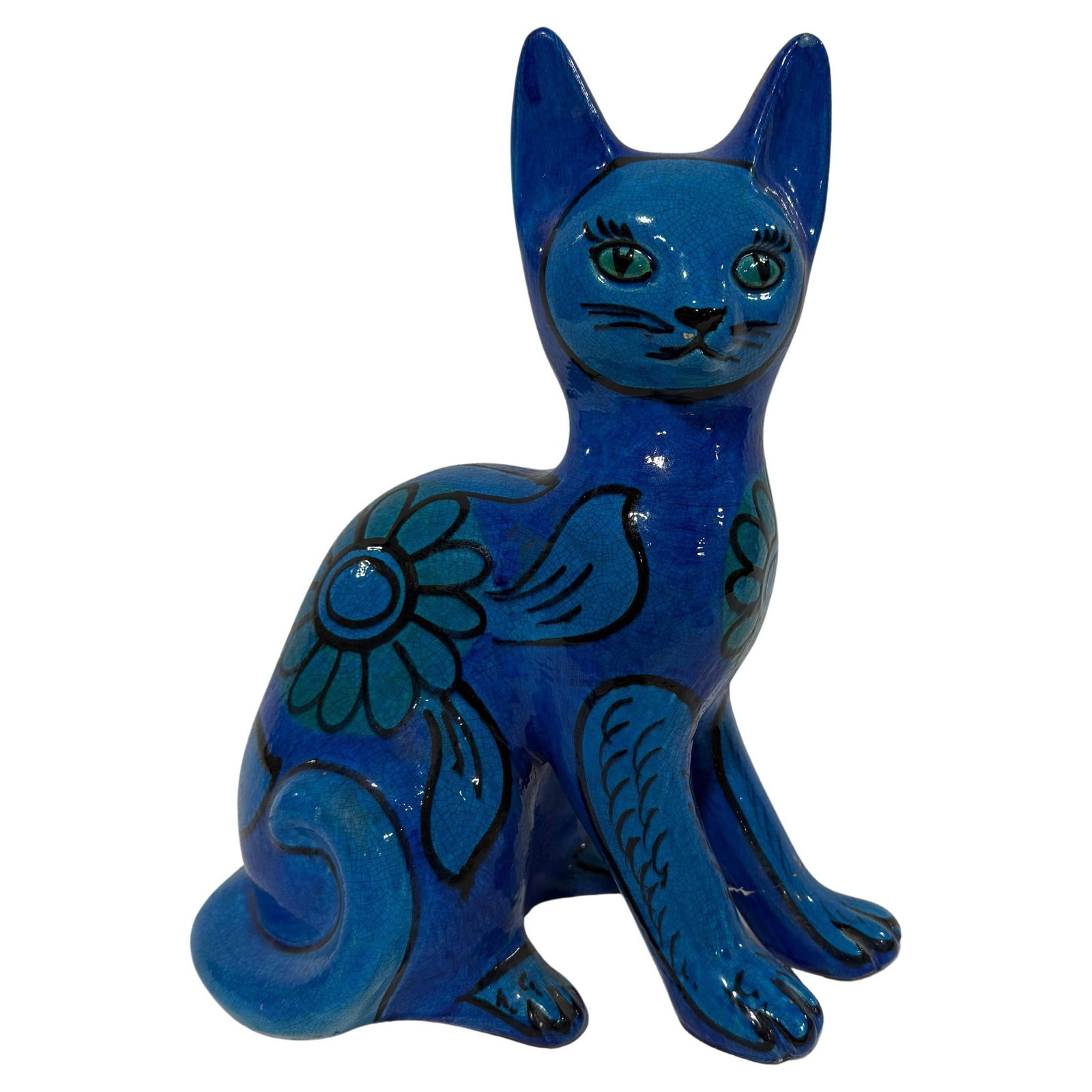 Mid-Century Modern Glazed Ceramic Cat by Mario Bellini in Bitossi Style Italy 1960 (1 of 11)