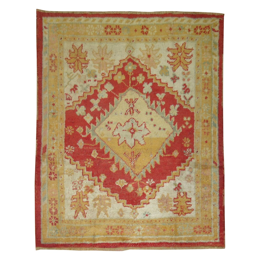 Rare Antique Square Oushak Rug Angora Wool Hollywood Regency 1910: Rare Antique Square Oushak Rug Angora Wool Hollywood Regency 1910 This exquisite Antique Square Turkish Oushak Rug is a stunning addition to any home decor. With dimensions of 48 in (121.92 cm) in wid