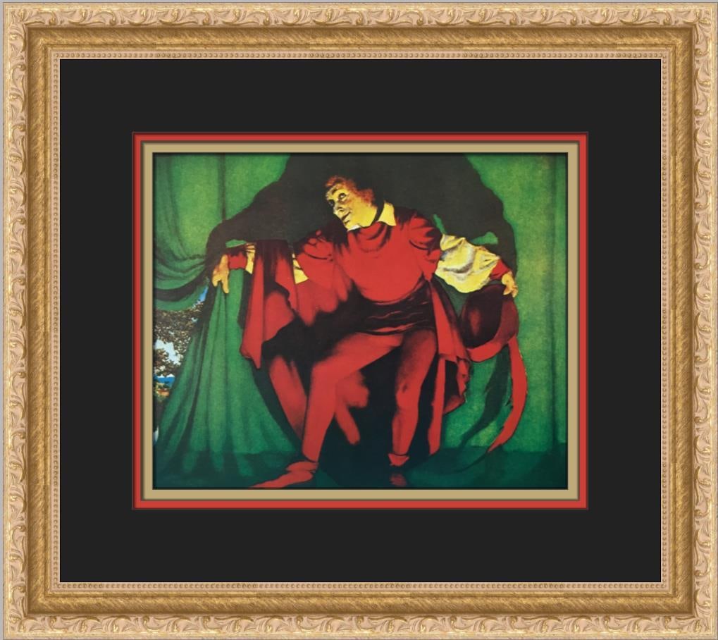 Maxfield Parrish Manager Greets the Audience Custom Framed Lithograph Print (1 of 2)