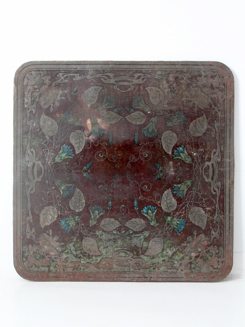 Rare Antique Wabash Screen Door Co Stove Board Art Nouveau Design (1 of 8)