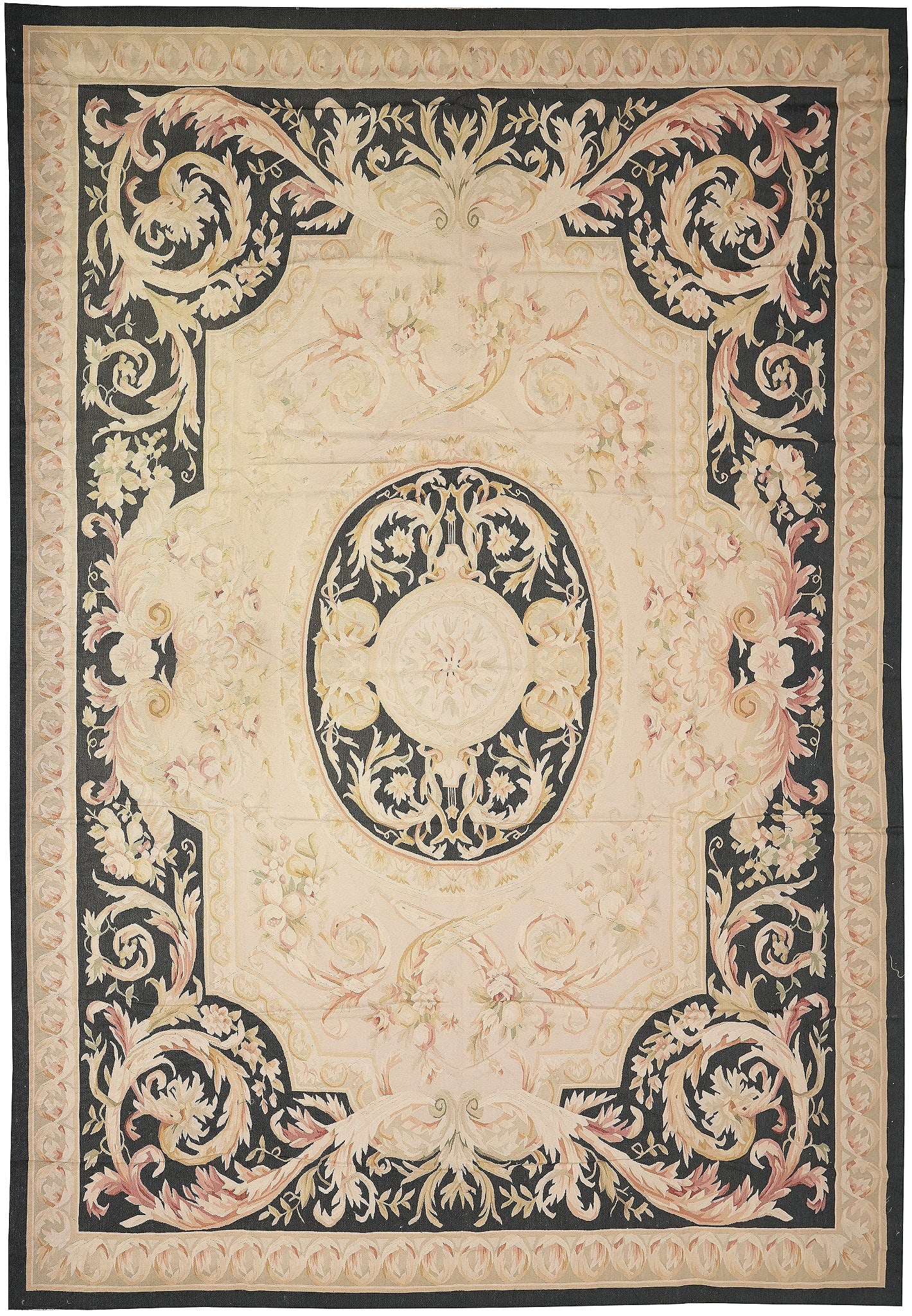 9 x 12 Handwoven Aubusson Flat Weave Rug 100% Wool (1 of 12)