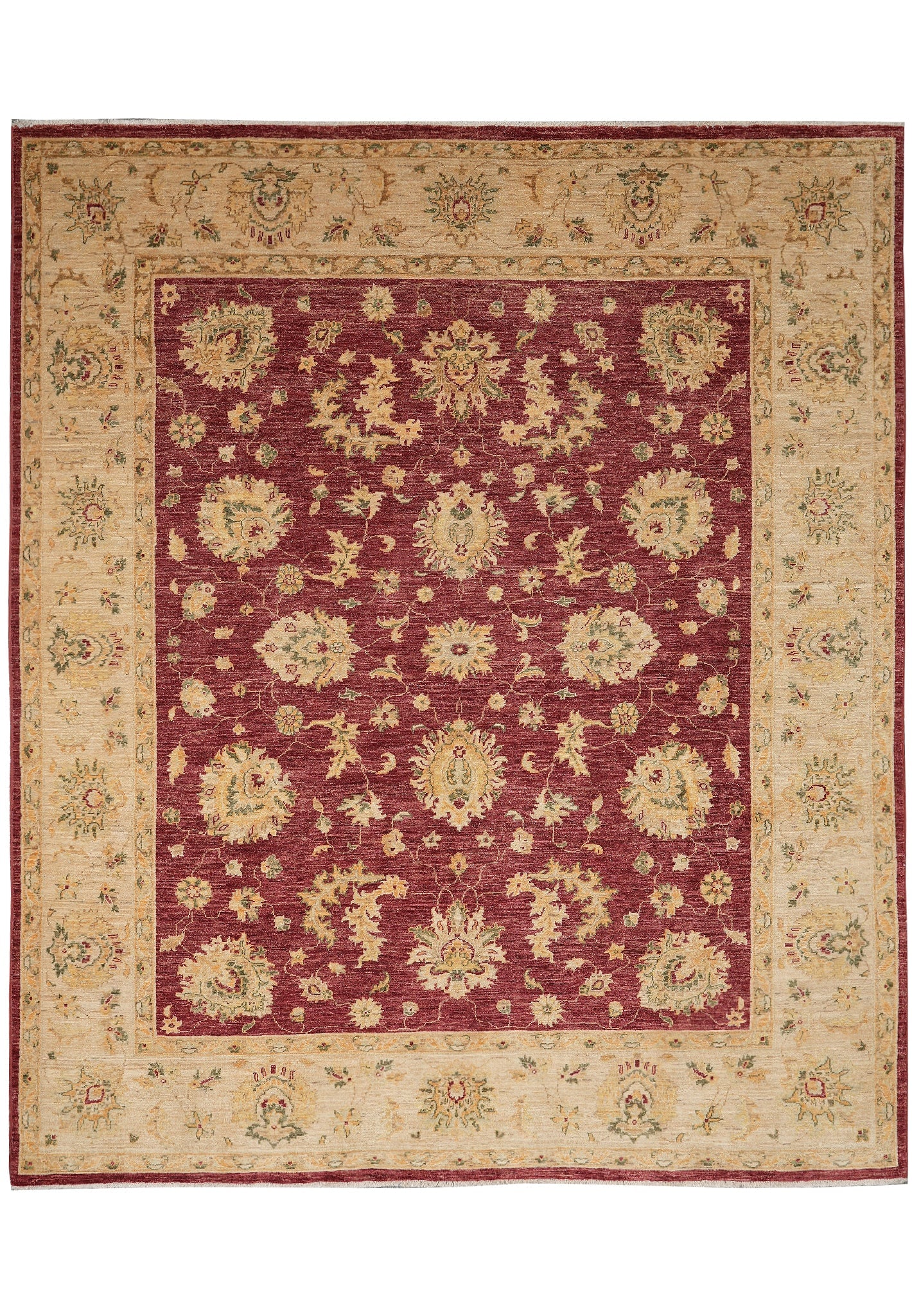 8 x 9.8 Handmade Organic Wool Chobi Peshawar Rug: 8 x 9.8 Handmade Organic Wool Chobi Peshawar Rug Free continental US Shipping This 8 x 9.8 Chobi Peshawar rug is handmade from premium organic wool using time-honored techniques. It features a subtle 