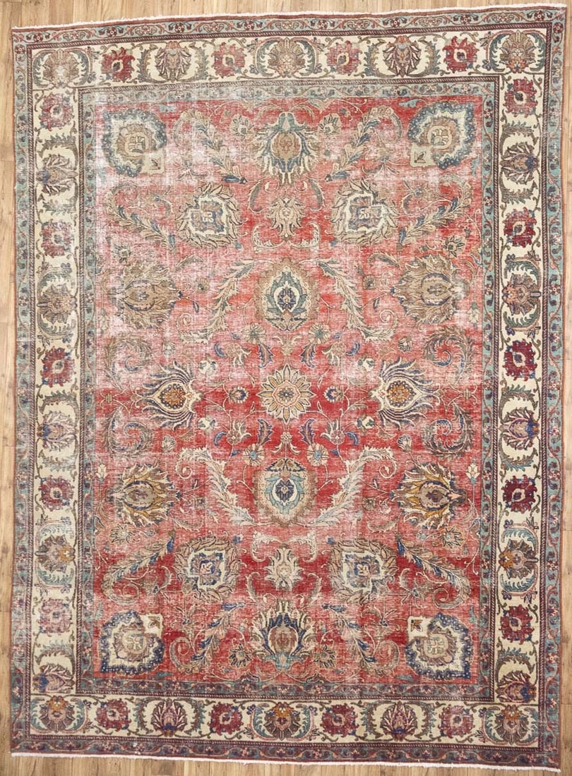 Hand-Knotted Wool Floral Area Rug 9'9 x 13'5 Vintage Traditional (1 of 18)