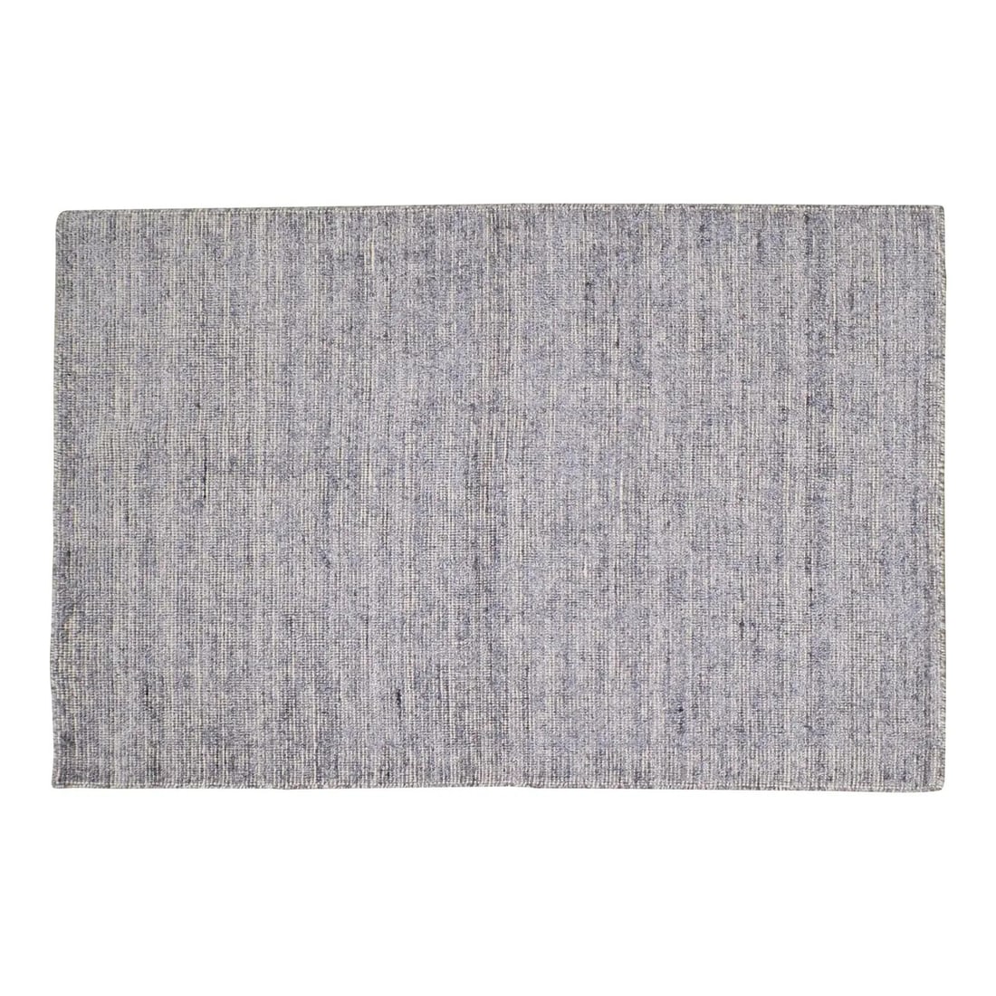 10x14 Gray Wool and Bamboo Handloom Rug with Modern Indian Design: 10x14 Gray Wool and Bamboo Handloom Rug with Modern Indian Design This hand-knotted rug is crafted using traditional techniques, combining wool and bamboo fabric for a durable and soft texture. Featur
