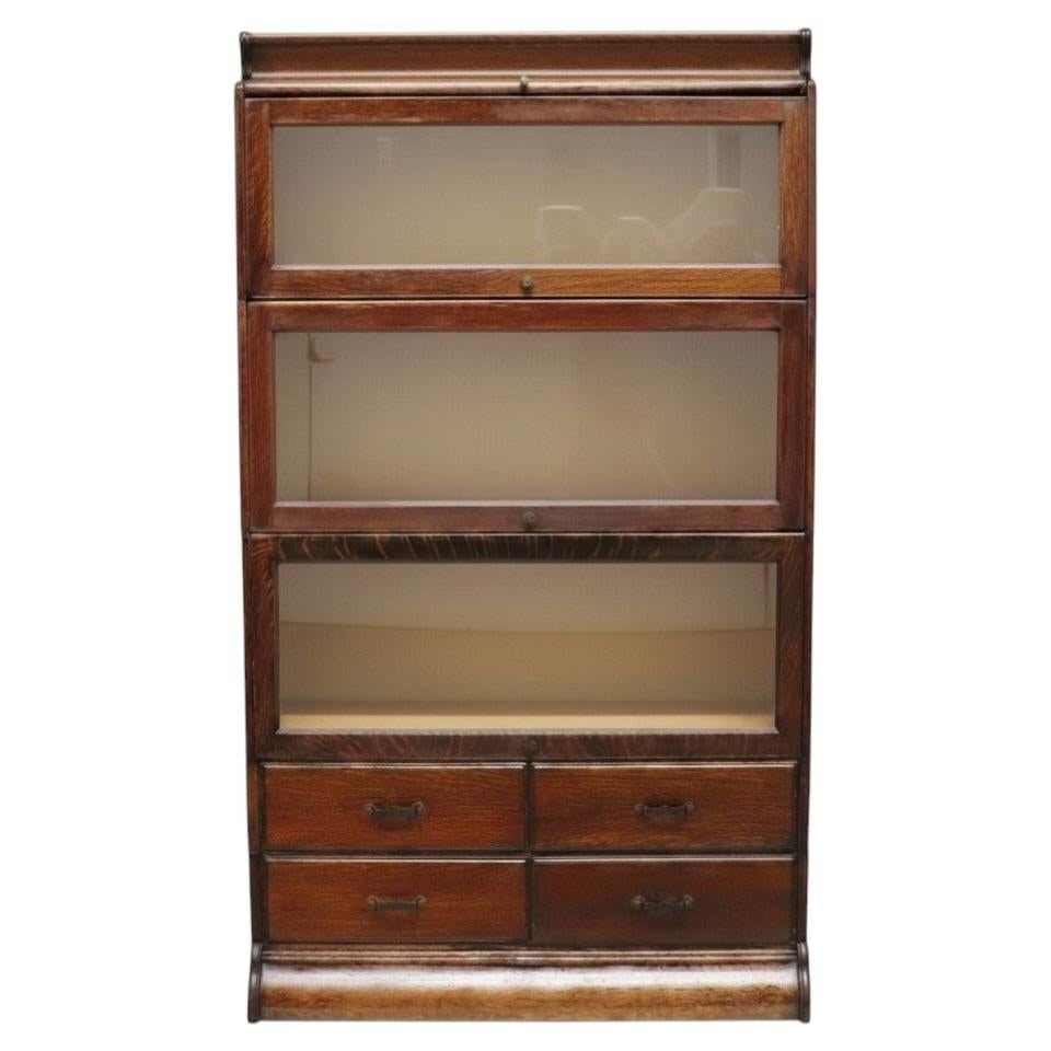 Camden Cabinet Co Hale Oak Barrister Bookcase with 5 Stacks 4 Drawers (1 of 14)