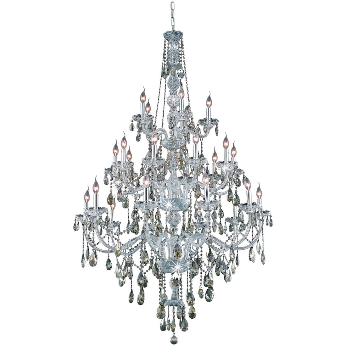 Verona 25 Light Chrome Crystal Chandelier Golden Teak 43 Inch (1 of 2)