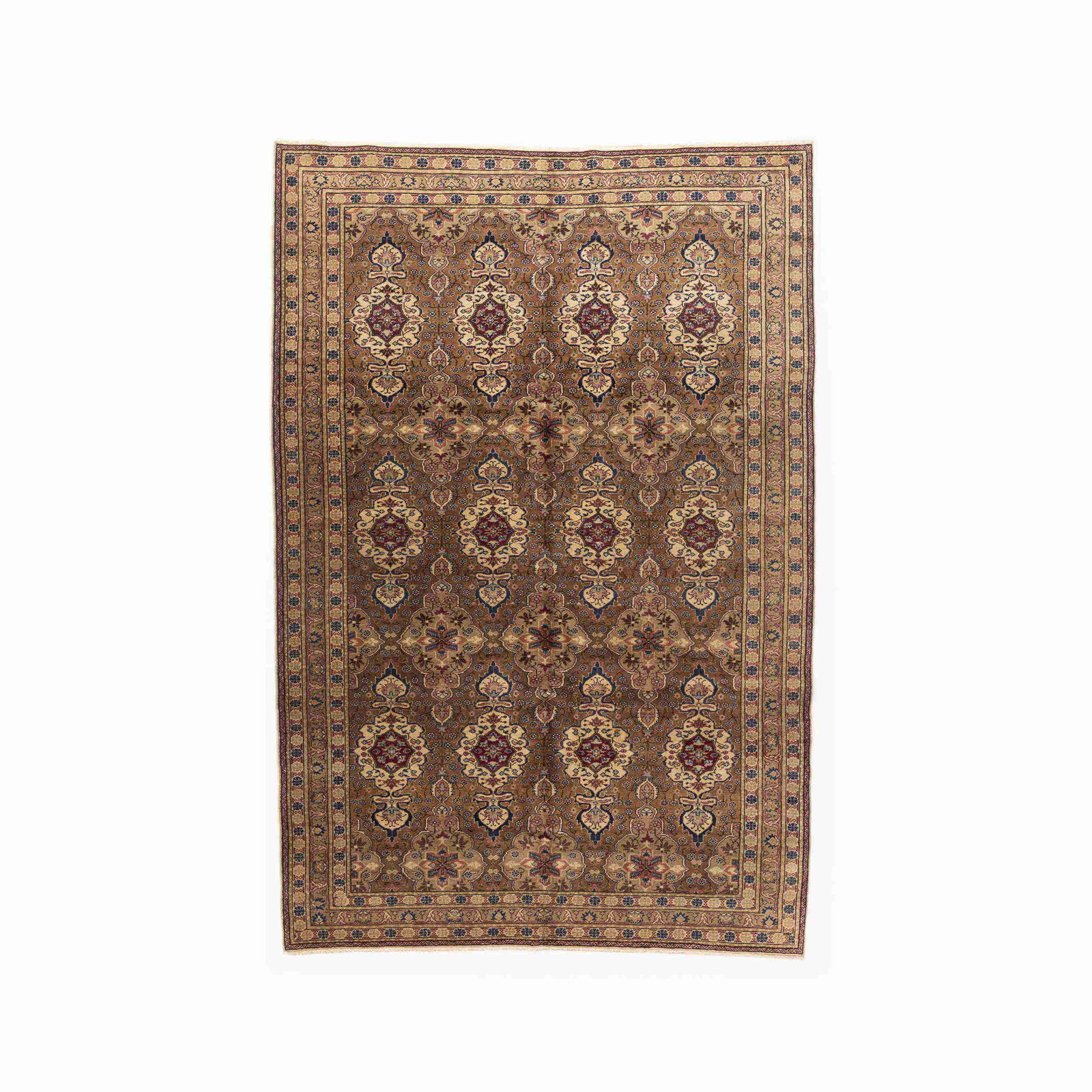 Authentic Handmade Kayseri Wool on Cotton Carpet 75.6 x 112.6: Authentic Handmade Kayseri Wool on Cotton Carpet 75.6 x 112.6 Discover the beauty of this Authentic Handmade Kayseri Carpet, crafted with care from high-quality wool on cotton. This stunning piece fea