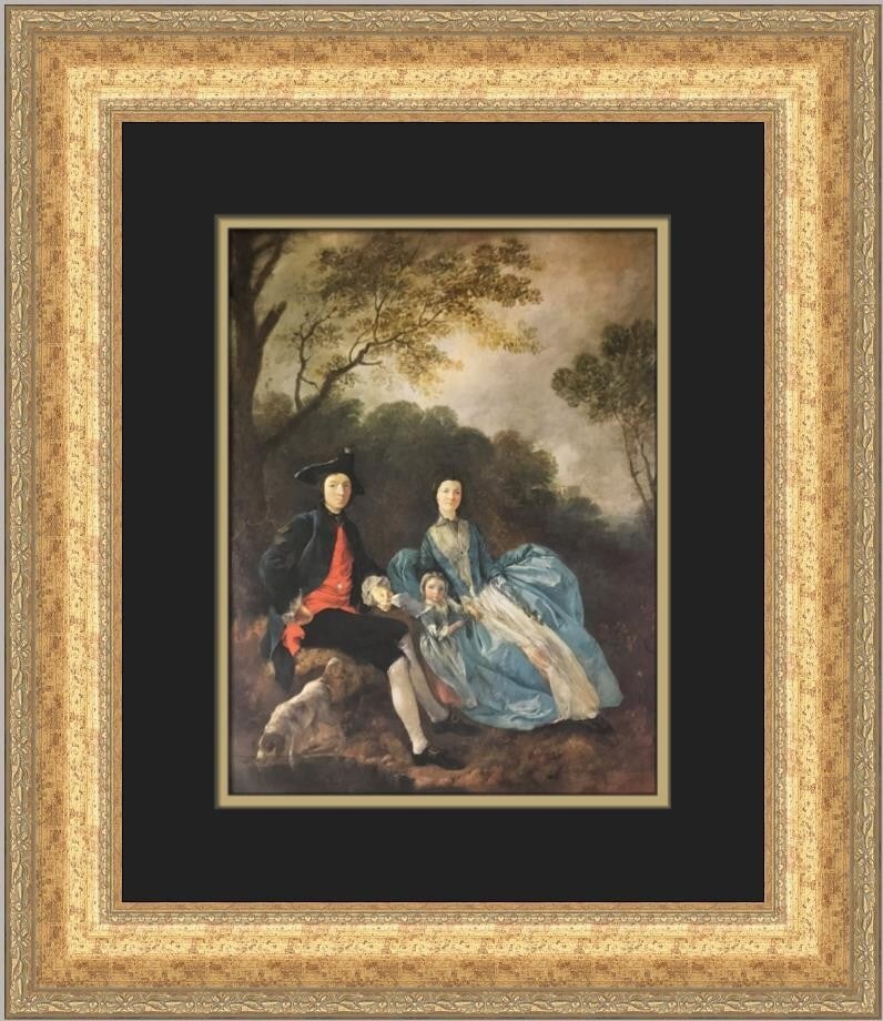 Thomas Gainsborough A Family Portrait Custom Framed Art Print 1978: Thomas Gainsborough A Family Portrait Custom Framed Art Print 1978 This exquisite custom framed print features the renowned artwork "A Family Portrait" by Thomas Gainsborough. Measuring 19 in. high an