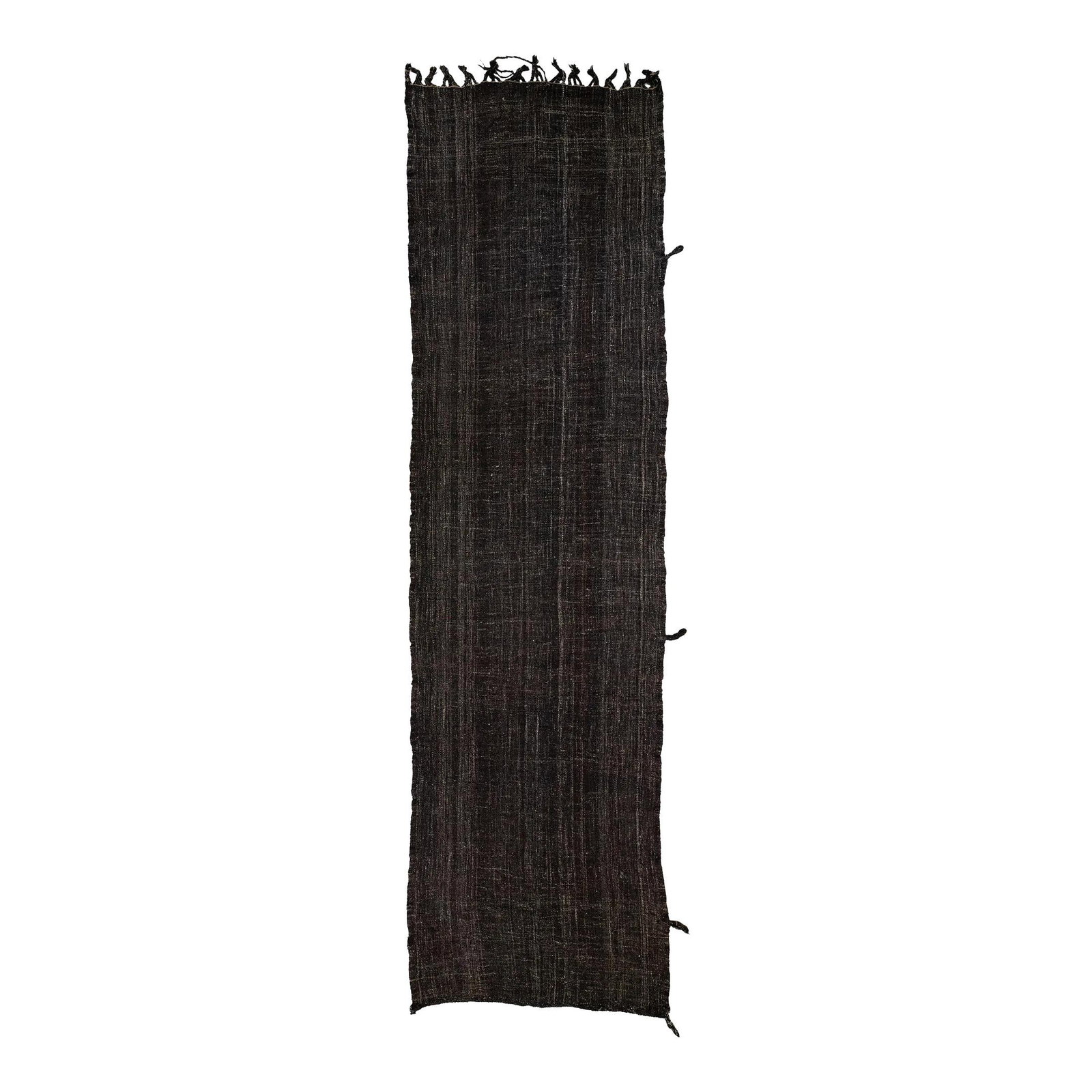 1960s Vintage Dark Brown Kilim Wool Runner 5'9 x 21 Mid-Century Modern: 1960s Vintage Dark Brown Kilim Wool Runner 5'9 x 21 Mid-Century Modern This stunning mid-century modern style Kilim wool runner features a captivating dark brown color that enhances any contemporary s