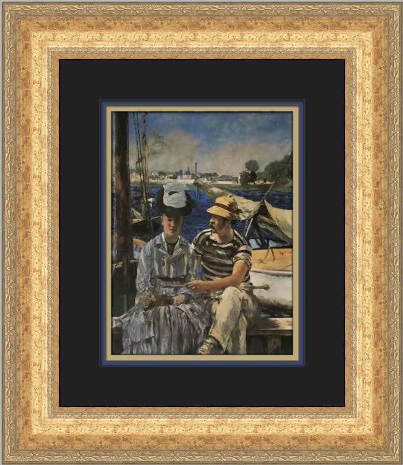 Edouard Manet Argenteuil Custom Framed Print 19 x 16 in Art: Edouard Manet Argenteuil Custom Framed Print 19 x 16 in Art This stunning custom framed print showcases Edouard Manet's masterpiece titled "Argenteuil." Measuring 19 in x 16 in, the print is beautiful