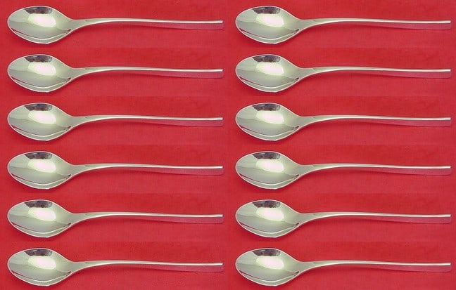 International Silver Vision Set of 12 Sterling Silver Soup Spoons 7 3/8" (1 of 4)