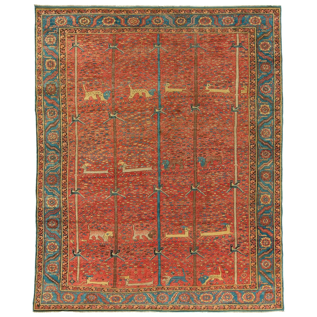 Mid-19th Century Pictorial Bakshaish Wool Rug with Animal Motif 9'4'' x 11'6'' (1 of 18)