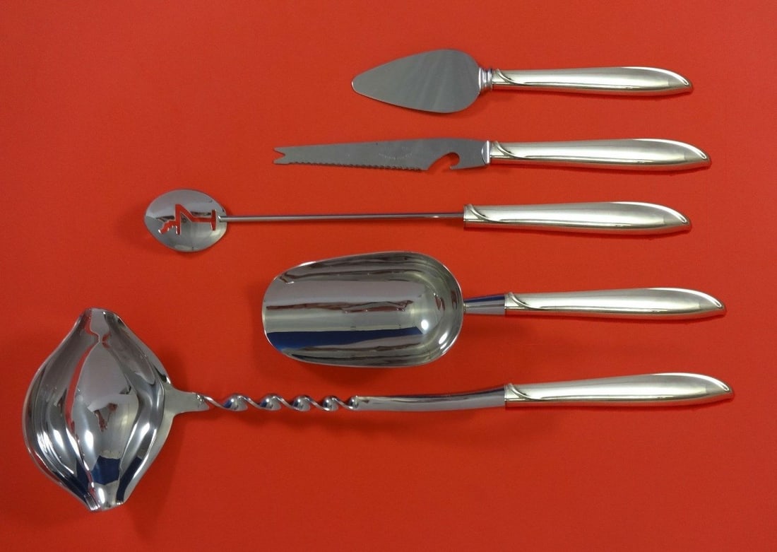 International Sterling Silver Silver Rhythm 5pc Cocktail Bar Set (1 of 1)