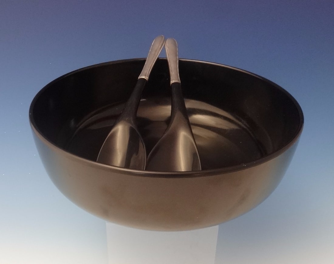 Towle Silver Flutes Mid-Century Modern Salad Set with Bowl (1 of 6)