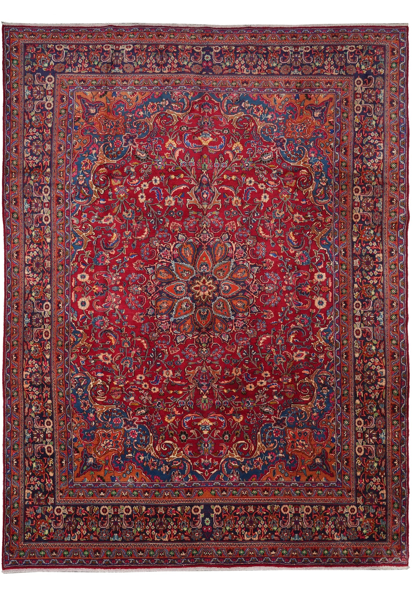 9.6 x 12.3 Persian Traditional Hand Knotted Wool Carpet Iran (1 of 13)