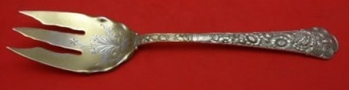 Gorham Cluny Sterling Silver Salad Serving Fork 10.5 Bright-Cut: Gorham Cluny Sterling Silver Salad Serving Fork 10.5 Bright-Cut Presenting a stunning salad serving fork from the Cluny pattern by Gorham, crafted in all-sterling silver. This exquisite piece measures