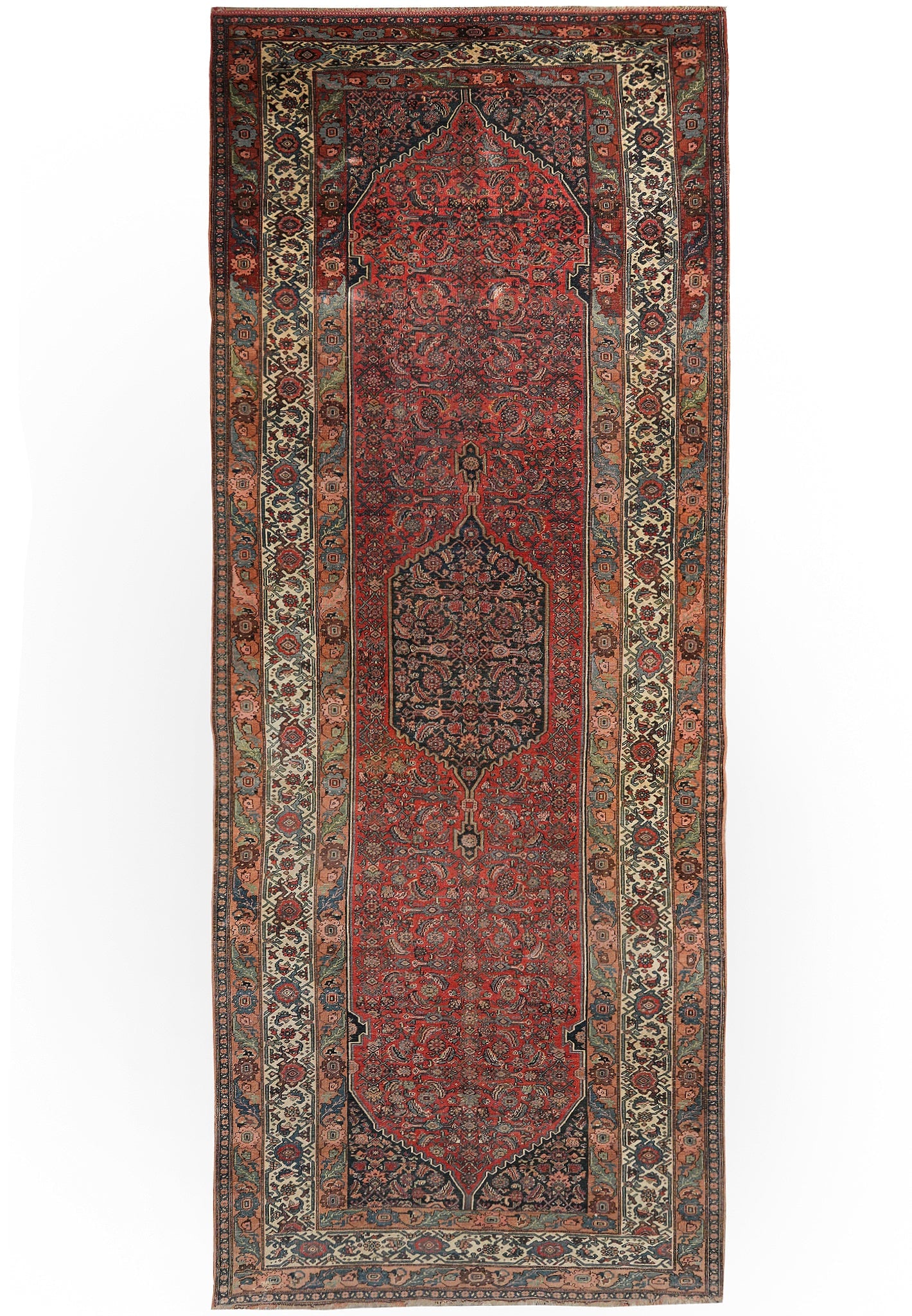 9 x 20 Authentic Antique Persian Kord Bijar Wool Rug (1 of 10)