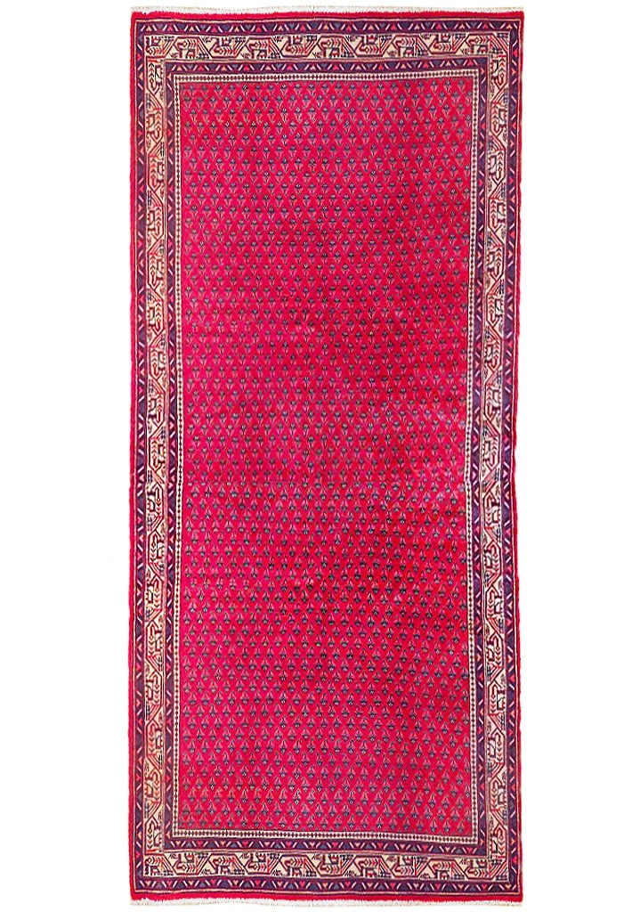 5.3 x 10.9 Red Persian Mir Sarouk Runner Handmade Wool Rug (1 of 6)