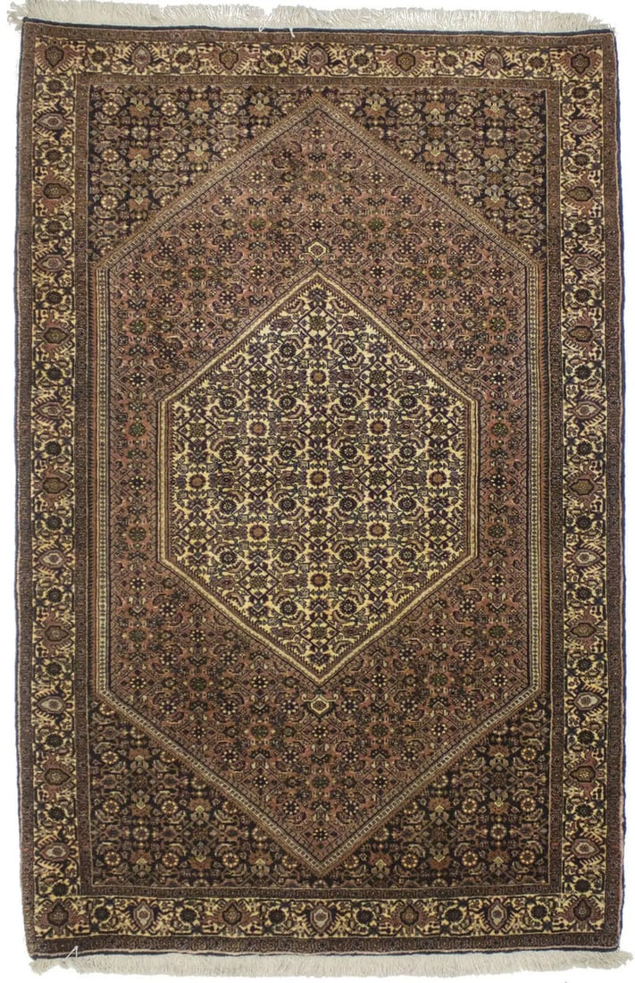 Rusty Peach Floral Wool Area Rug Hand-Knotted Vintage 3'9 x 5'9: Rusty Peach Floral Wool Area Rug Hand-Knotted Vintage 3'9 x 5'9 This handmade vintage oriental rug showcases a floral design in shades of rusty peach, cream, charcoal, maroon, red, gray, and caramel. 
