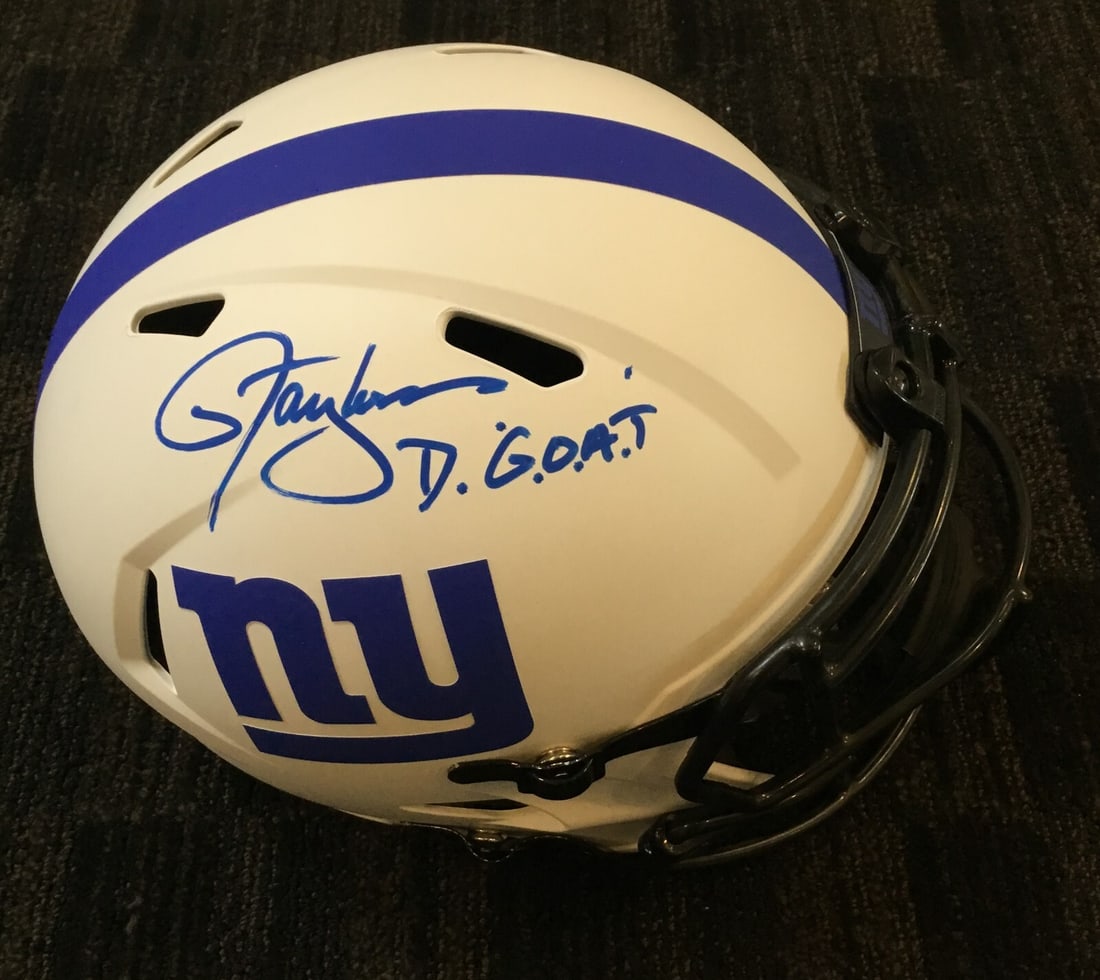 Lawrence Taylor Signed Lunar Eclipse Helmet New York Giants Beckett Authenticated: Lawrence Taylor Signed Lunar Eclipse Helmet New York Giants Beckett Authenticated Celebrate a piece of NFL history with this full-size Lunar Eclipse helmet signed by legendary New York Giants player L