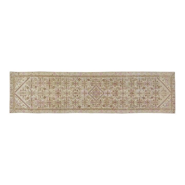 Turkish Vintage Wool Knotted Rug 3'x12'6" Tan: Turkish Vintage Wool Knotted Rug 3'x12'6" Tan This vintage Turkish wool rug is hand-knotted using traditional techniques, combining classic craftsmanship with a modern design sensibility. Its durable 