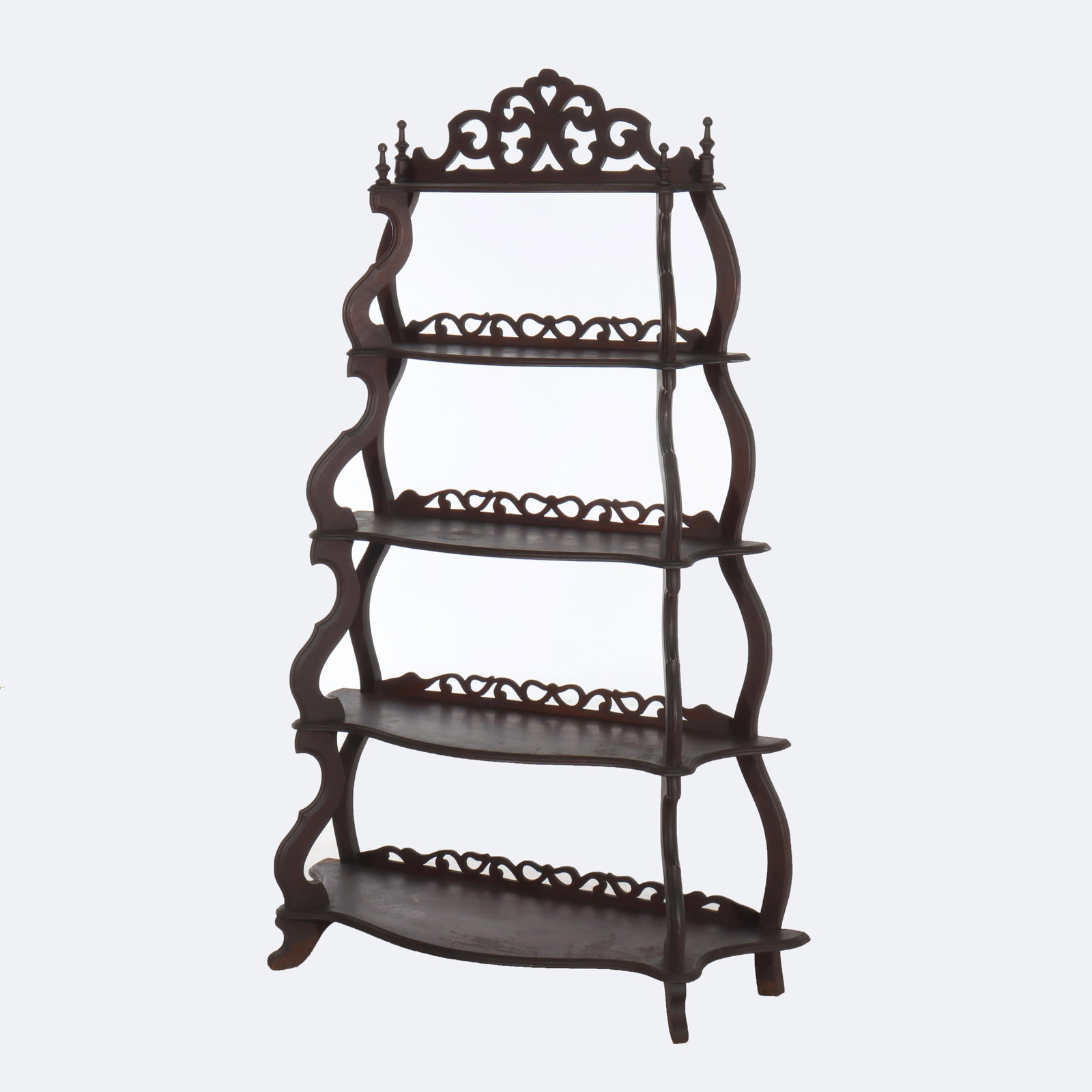Victorian Antique Walnut Etagere 5 Shelves Cut Out Fretwork C1890 (1 of 18)