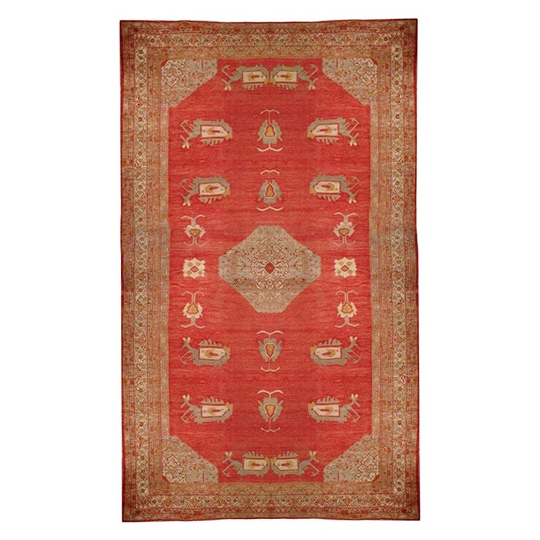 Zabihi Collection 18'2 x 30'6 Angora Oushak Rug Turkey 19th Century: Zabihi Collection 18'2 x 30'6 Angora Oushak Rug Turkey 19th Century This exquisite palace-sized Angora Oushak rug showcases a stunning design from the late 19th century, specifically circa 1880. Hand-
