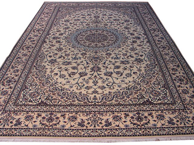 Fine Persian Nain Rug 6.8 x 10 Wool Silk 500 KPSI 6 La Medallion: Fine Persian Nain Rug 6.8 x 10 Wool Silk 500 KPSI 6 La Medallion Free continental US Shipping This fine Persian Nain rug is hand-knotted in Nain, Iran, using premium kork wool and natural silk on a