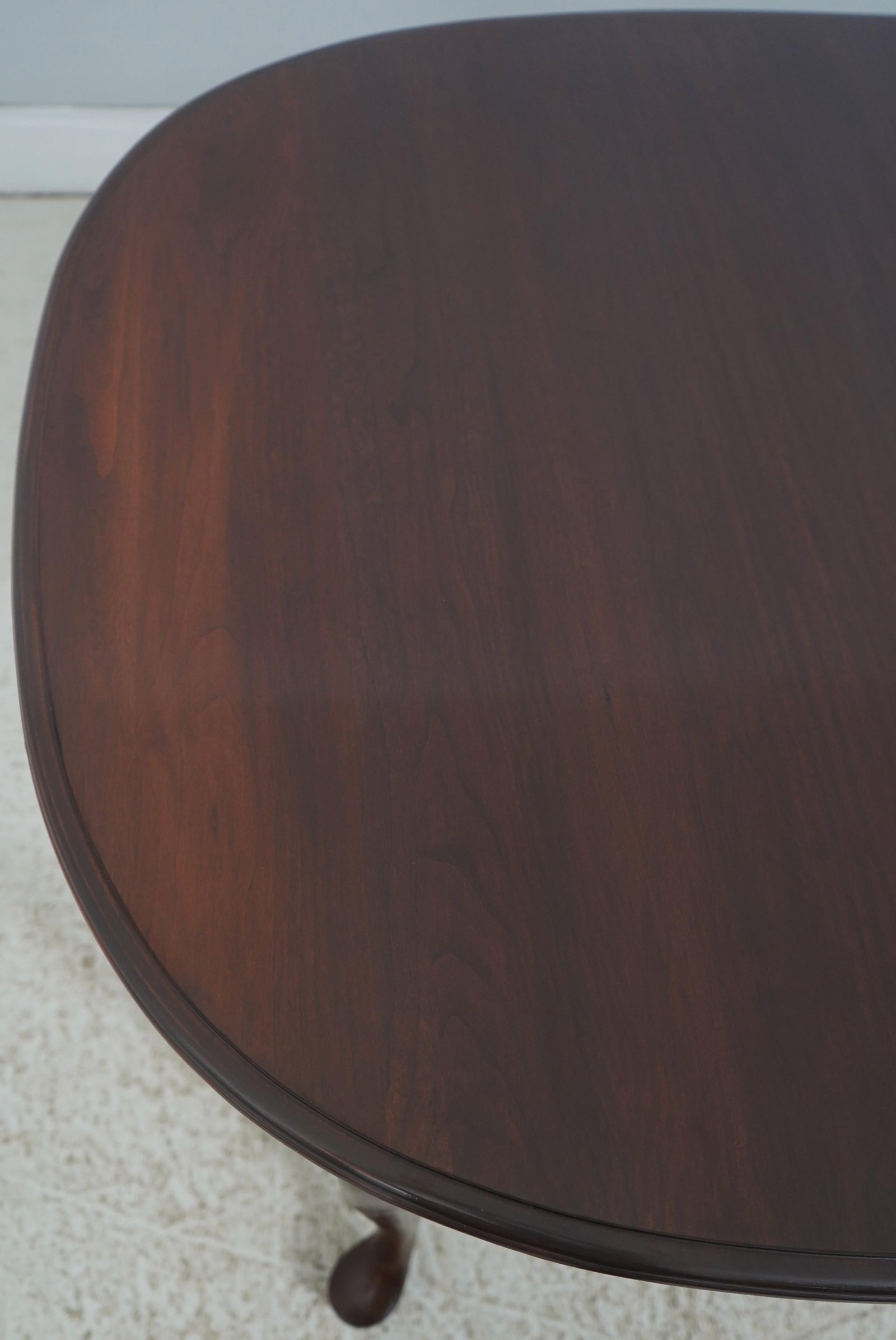 Queen Anne Style Solid Cherry Dining Table with Two Leaves - 8