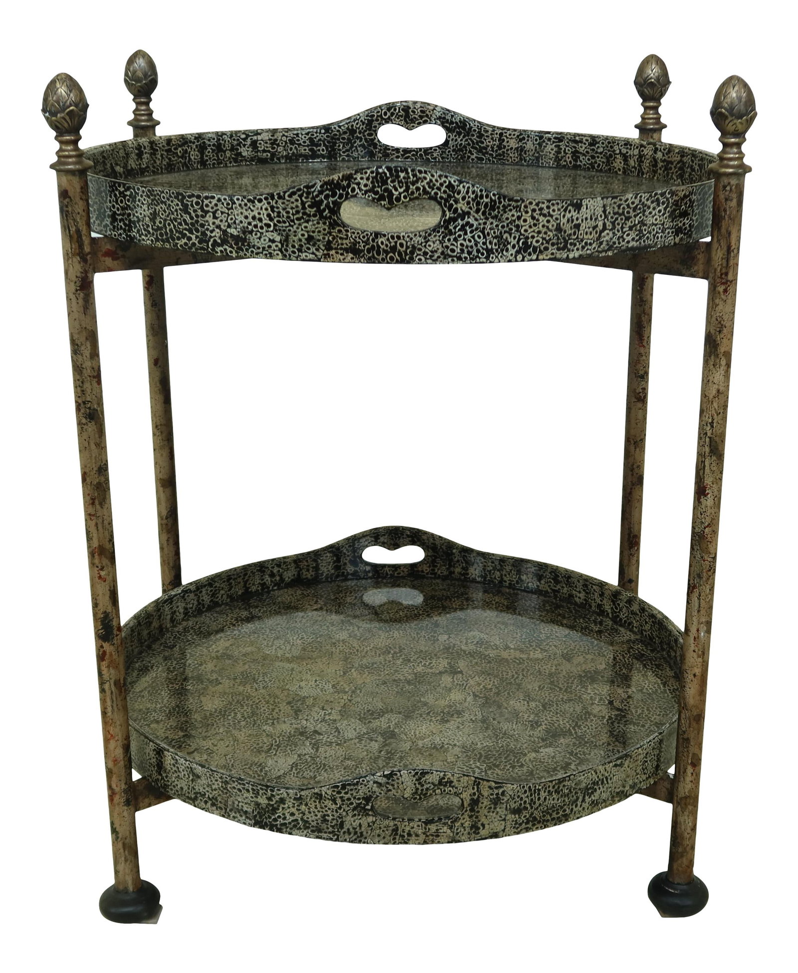 Maitland Smith Decorative Tiered Table with Faux Shell Design (1 of 10)