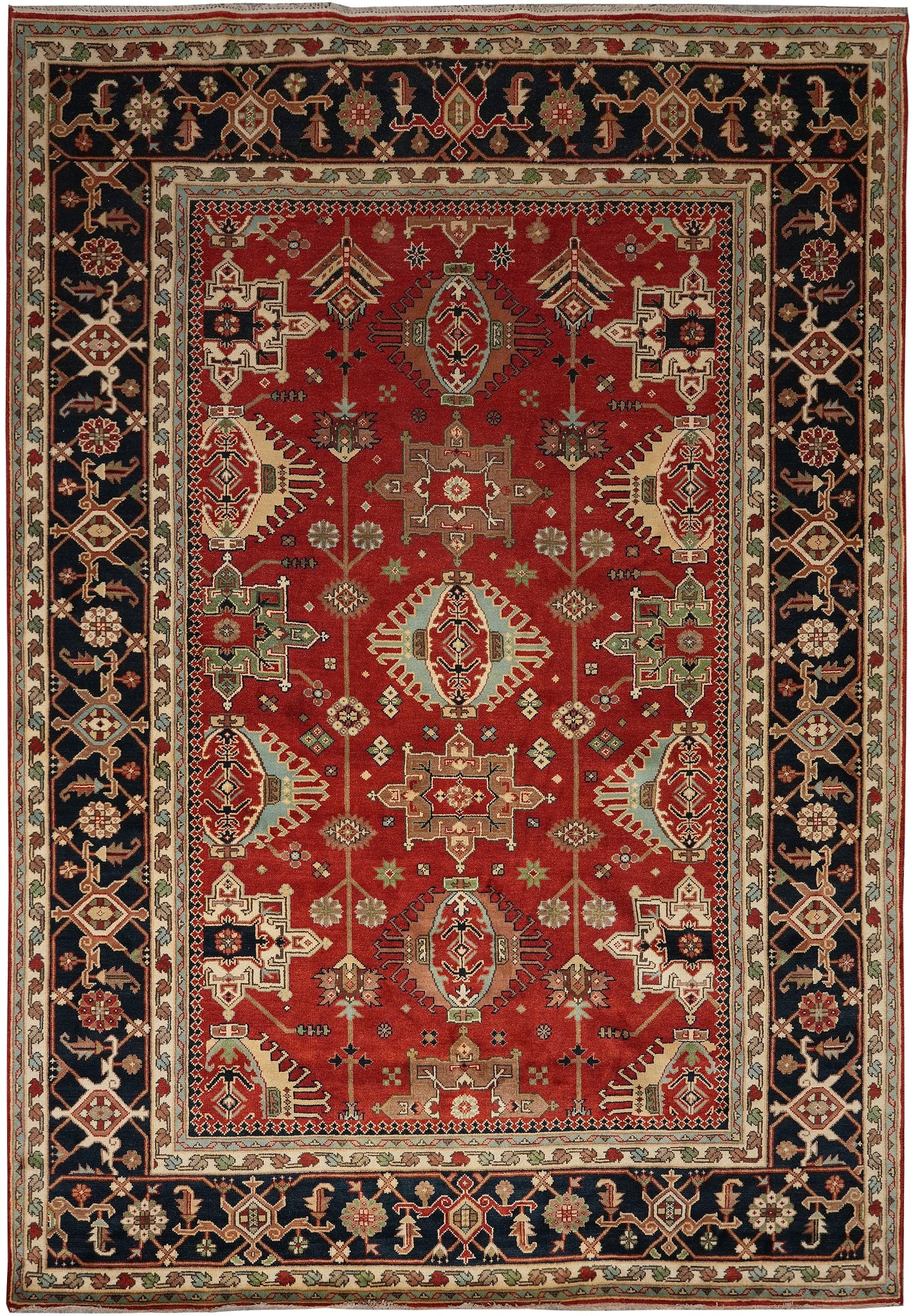 10 x 14 Handmade Wool Serapi Kazak Rug Geometric Medallion (1 of 13)