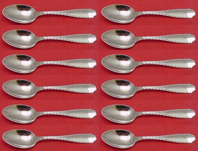 Tiffany & Co Marquise Sterling Silver Teaspoons Set of 12 (1 of 4)