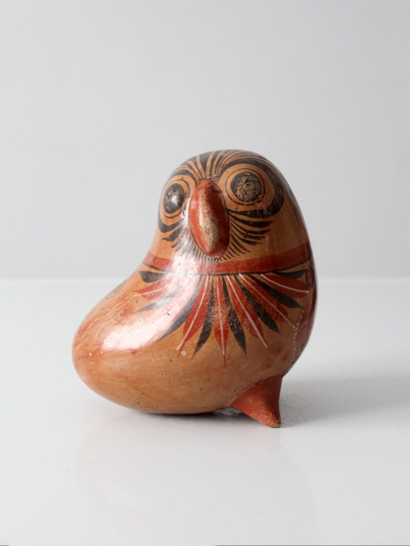 Hand-Painted Tonala Pottery Bird Sculpture Signed Rivera Mexican Folk Art (1 of 13)