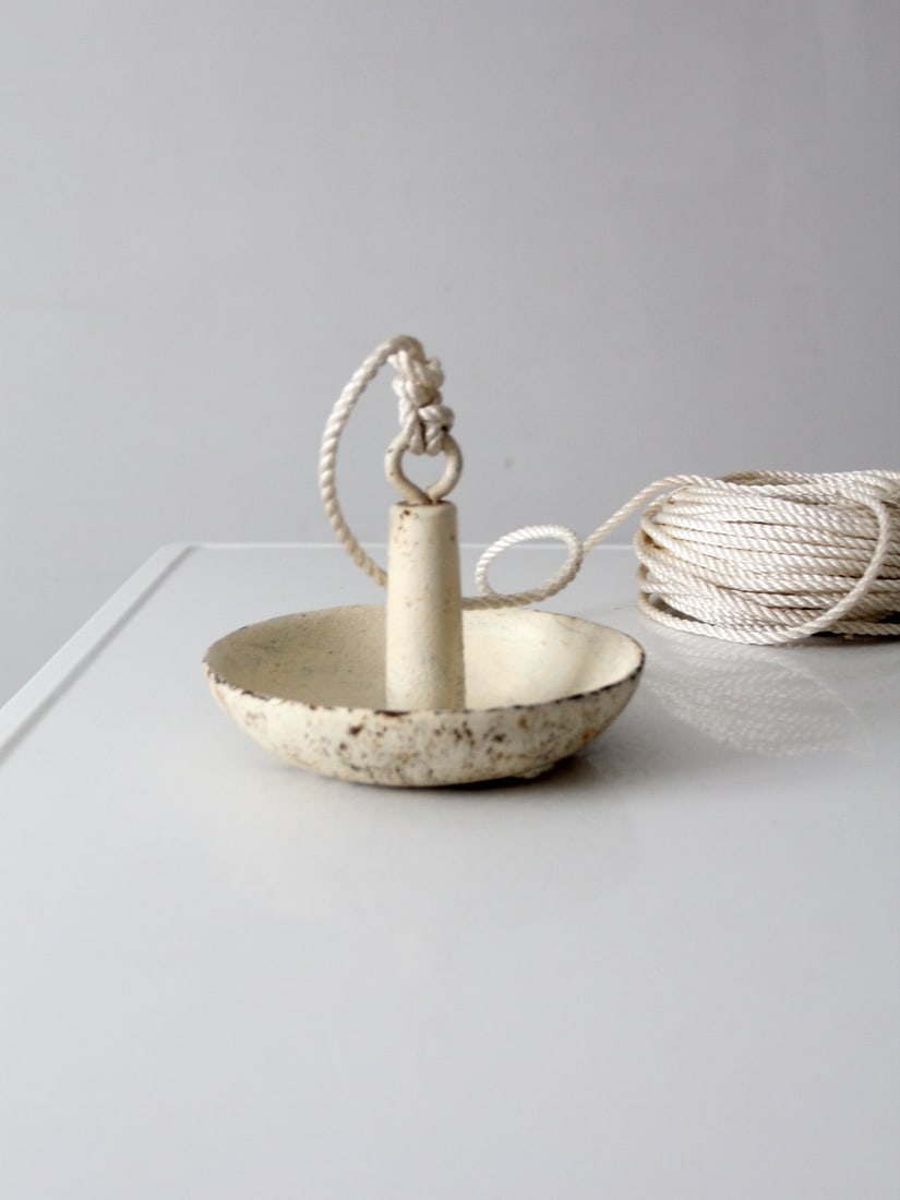 Cast iron mushroom anchor with 106 ft rope (1 of 11)