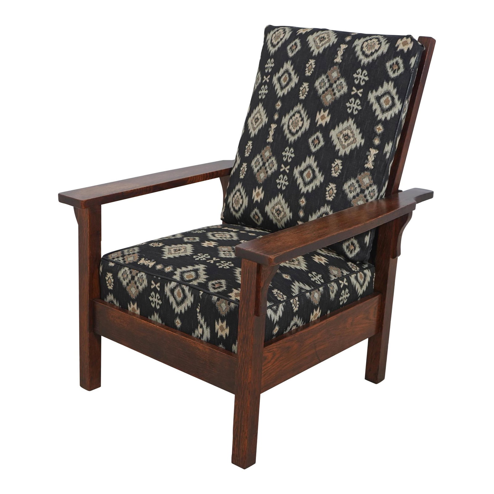 Stickley Signed Rare Mission Oak Recliner Chair Arts & Crafts Style: Stickley Signed Rare Mission Oak Recliner Chair Arts & Crafts Style This Stickley Signed Antique Mission Oak Recliner Chair, dating from circa 1900-1910, showcases the elegance of the Arts & Crafts st