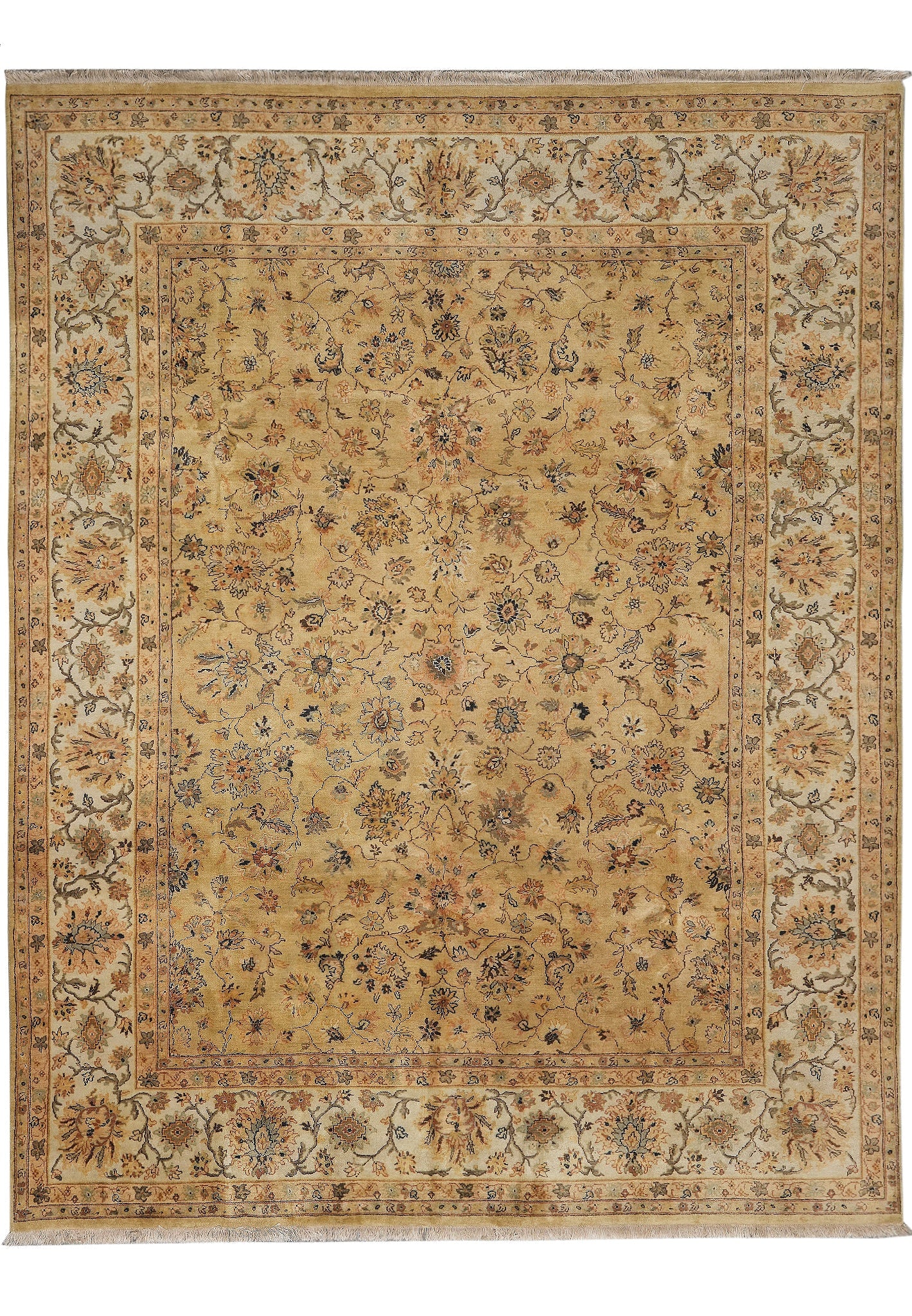 Handmade Jaipour 8 x 10 Wool Rug Neutral Gold Dense Pile (1 of 13)