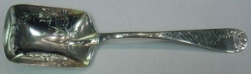 Towle Sterling Silver Number 38 Preserve Spoon Bright Cut 7 Inch: Towle Sterling Silver Number 38 Preserve Spoon Bright Cut 7 Inch This is a Towle sterling silver preserve spoon featuring a bright-cut rectangular bowl and ornate handle, crafted in the United States 