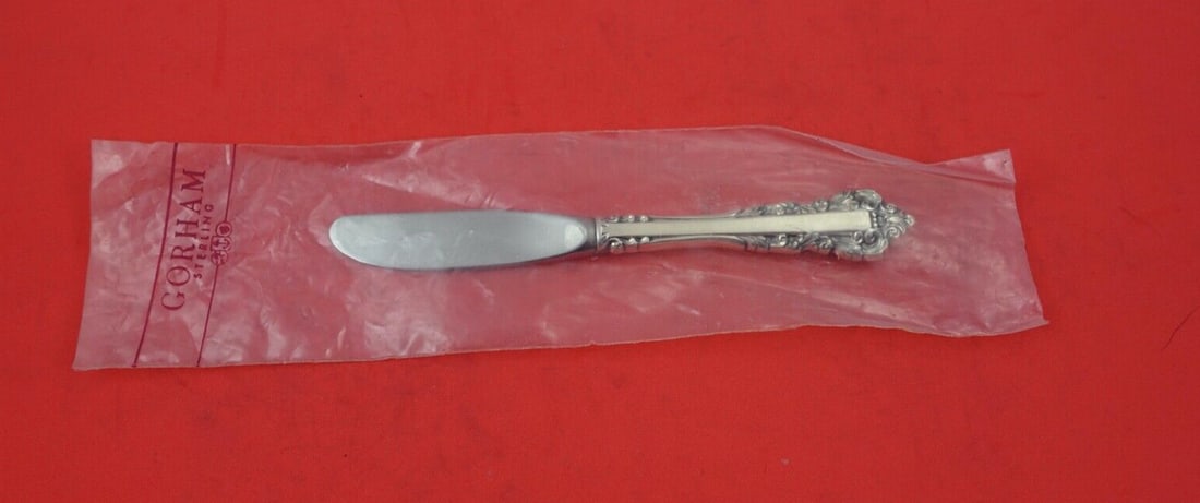 Gorham Medici New Sterling Silver Butter Spreader 6.5 Inch Modern Blade: Gorham Medici New Sterling Silver Butter Spreader 6.5 Inch Modern Blade This is a Medici New sterling silver hollow handle butter spreader by Gorham featuring a modern stainless steel blade. The butte