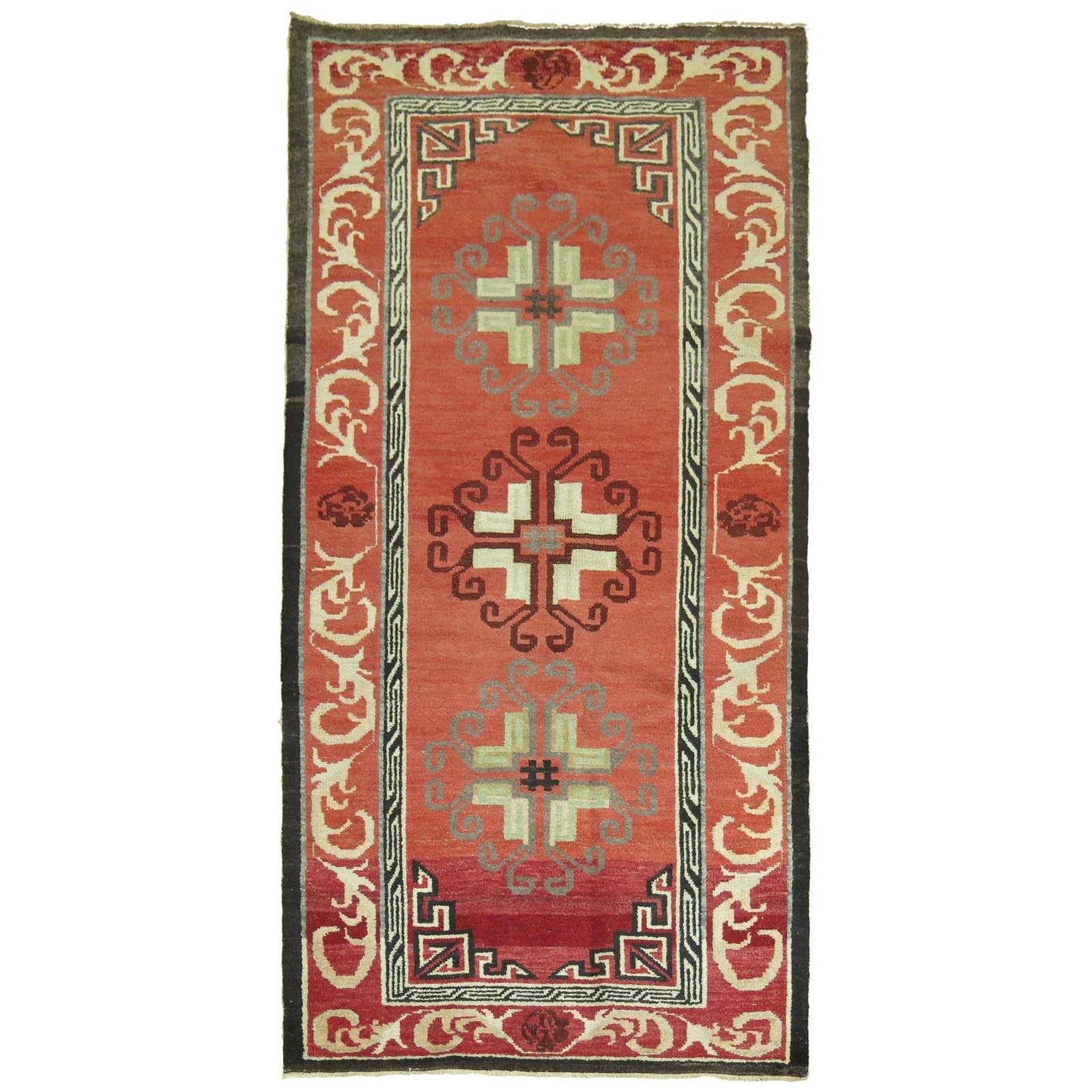 Hand Knotted Wool Turkish Khotan Style Rug 38 x 75 in (1 of 5)