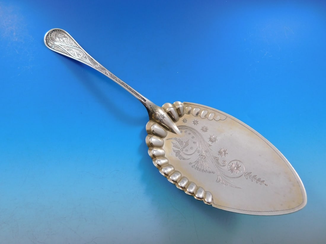 Wood & Hughes Cashmere Sterling Silver Ice Cream Server Gold Washed 10" (1 of 7)