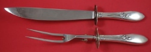 Frank Smith Tulipan Sterling Silver Carving Set 2pc Knife Fork (1 of 1)
