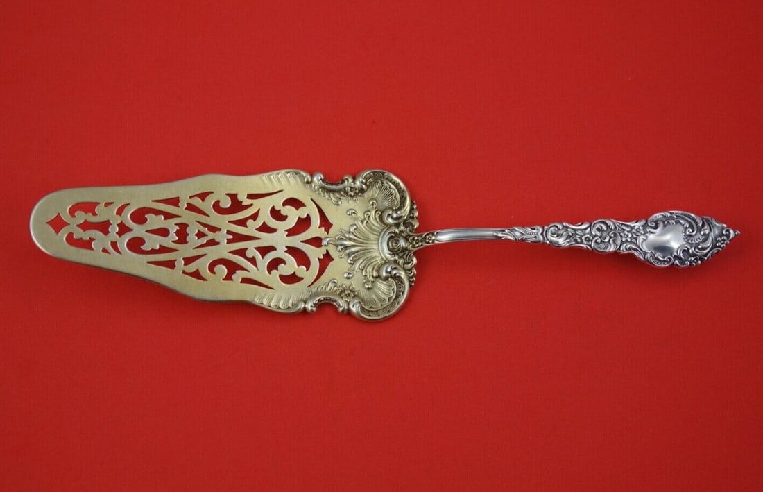 Unger Passaic Sterling Silver Banana Server 10 1/8 Gold Wash Pierced (1 of 2)