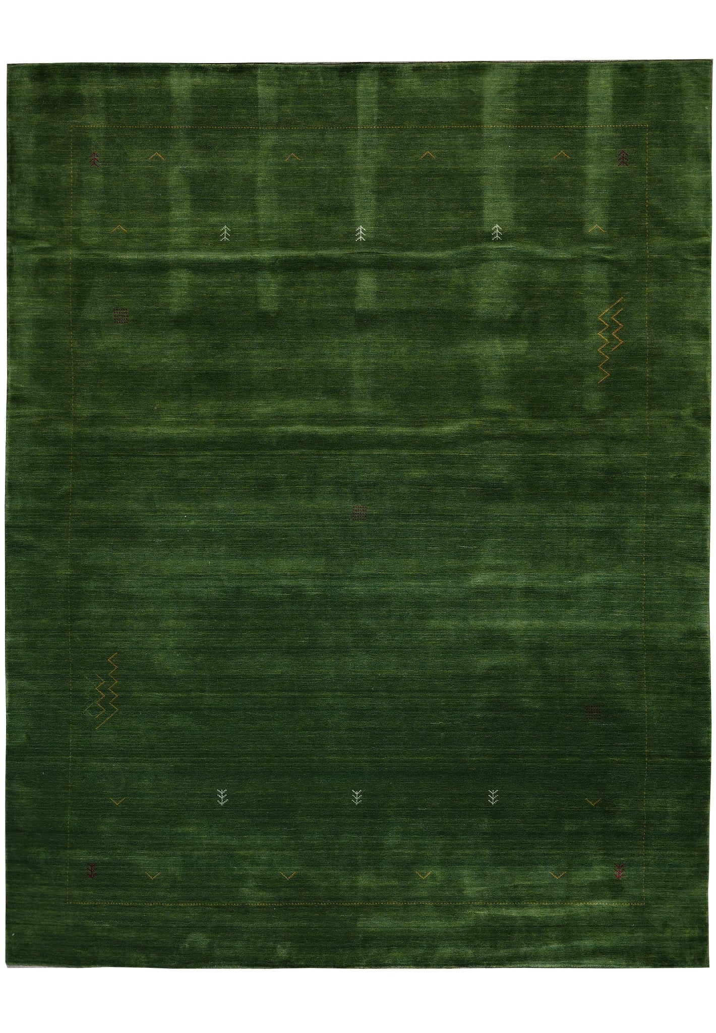 8 x 10 Handmade Contemporary Solid Green 100% Wool Rug: 8 x 10 Handmade Contemporary Solid Green 100% Wool Rug Free continental US Shipping This 8 x 10 contemporary handmade rug features a solid plain green design and a hand-knotted construction. Crafted f