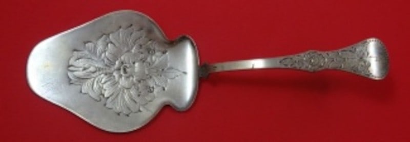 Norwegian 830 Silver Pie Server Rose Pattern Floral Motif 10 Inch (1 of 1)