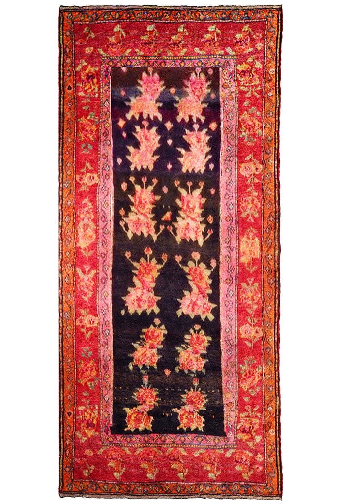 5' x 8'9'' Graphite Black Kazak Runner Handmade Wool Rug: 5' x 8'9'' Graphite Black Kazak Runner Handmade Wool Rug Free continental US Shipping Enhance your living space with this exquisite 5' x 8' 9" Graphite Black Semi-Antique Caucasian Kazak Runner. This 
